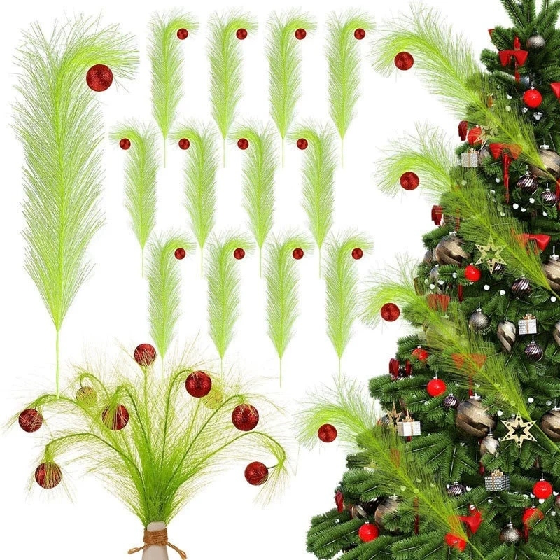 Pampas Grass Decor - Dekorasi Elf Cabang Hijau Berpilin untuk