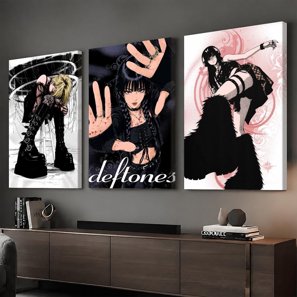 Home Decor Y2K - Lukisan Dinding Berbingkai Gadis Rock Anime