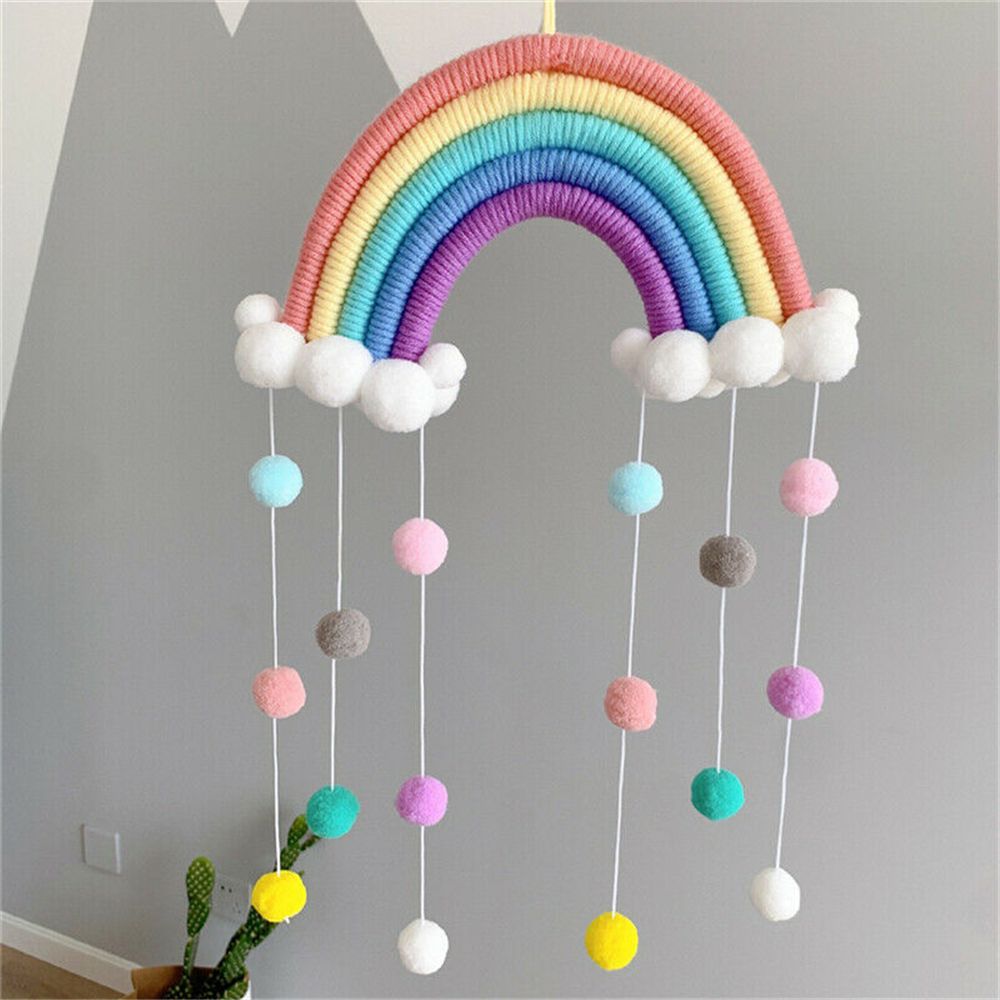 Home Decor Y2K - Tenunan tangan lima helai awan pelangi
