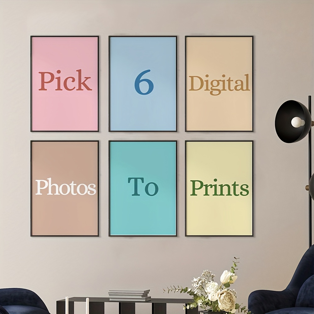 Home Decor Theme - 6 Buah/Set Foto Cetak Kanvas Kustom