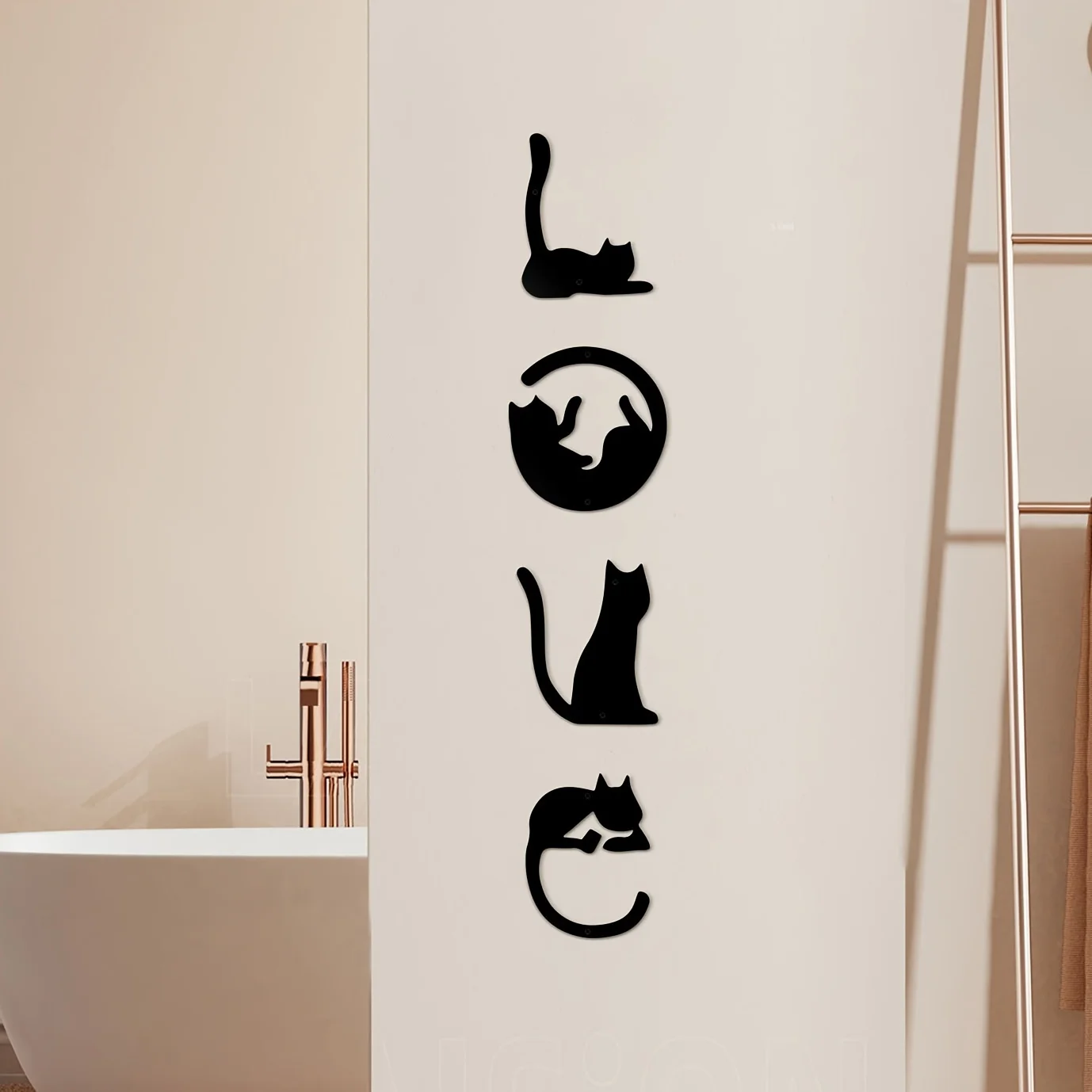Home Decor Y2K - HelloYoung Dekor dinding logam kucing, stiker
