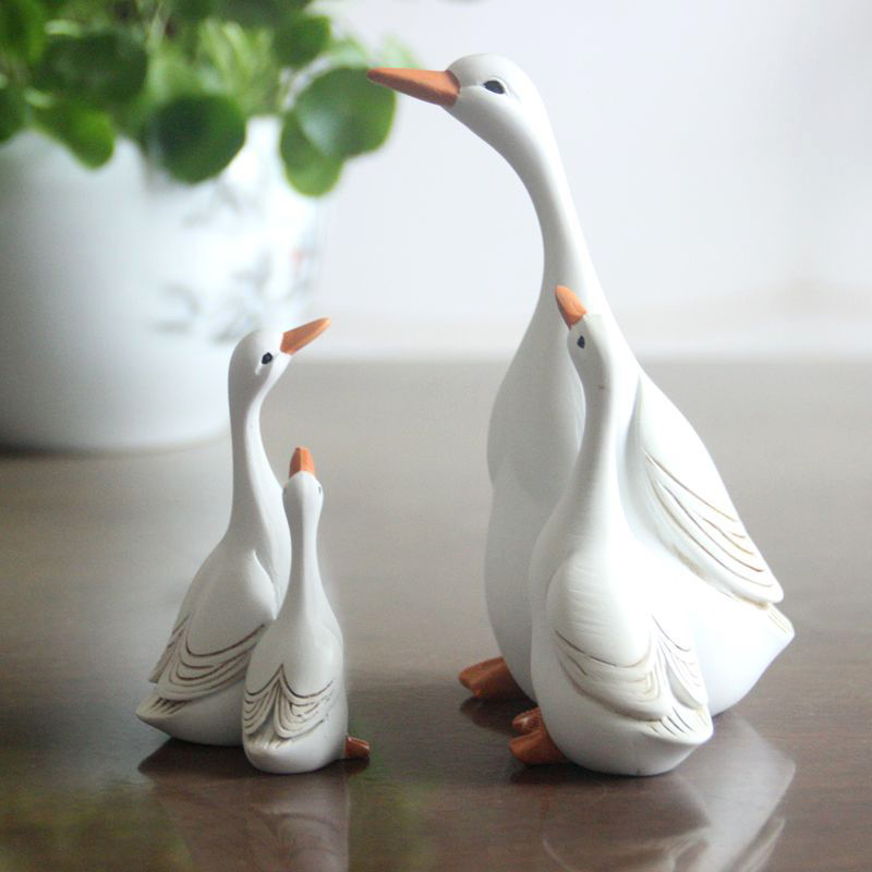 Home Decor Za - Menyenangkan Lucu Bebek Resin Patung Ibu