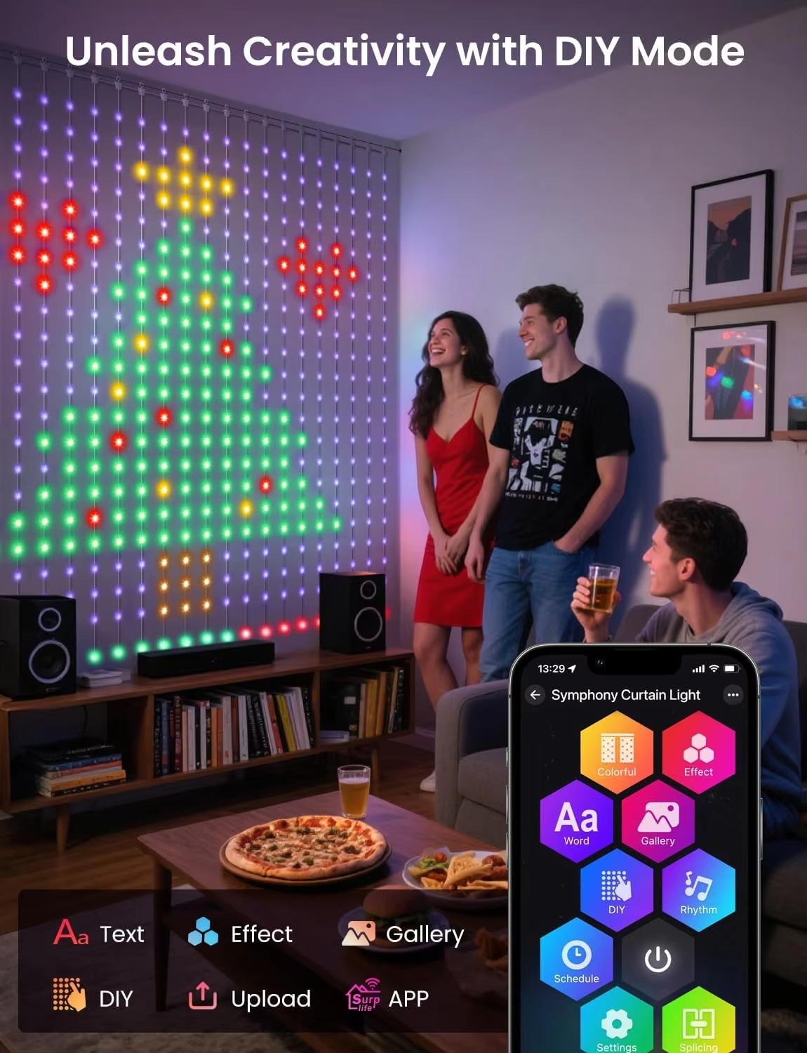 Lampu Tirai USB 400 LED dengan - Home Decor Free App ulasan dan harga