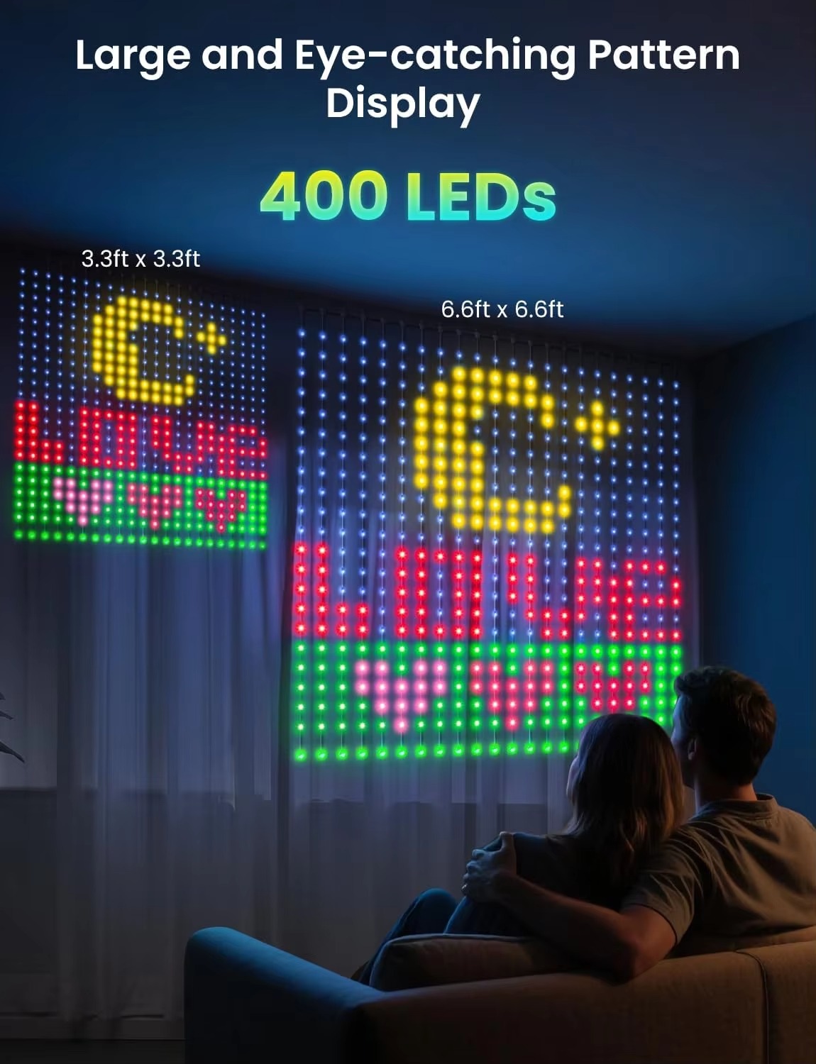 Lampu Tirai USB 400 LED dengan - Home Decor Free App ulasan dan harga
