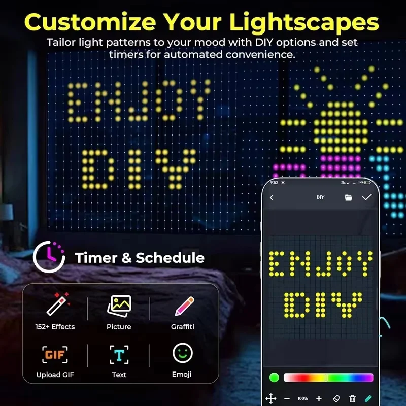 Lampu Tirai LED Cerdas RGB, Da - Home Decor Free App ulasan dan harga