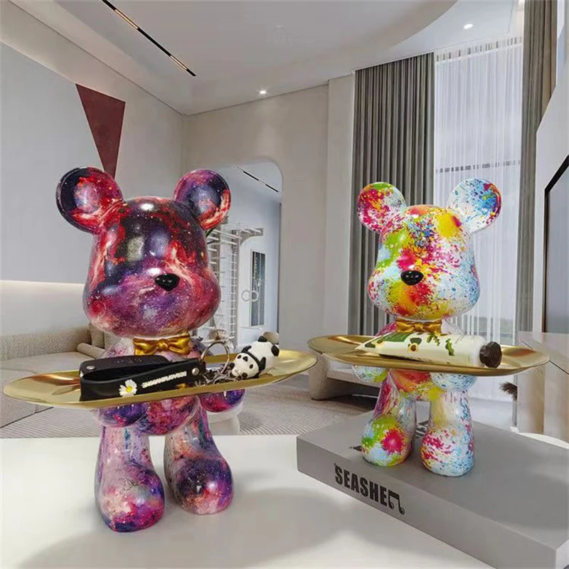 Patung Beruang grafiti 29cm, d - Home Decor Y2K ulasan dan harga