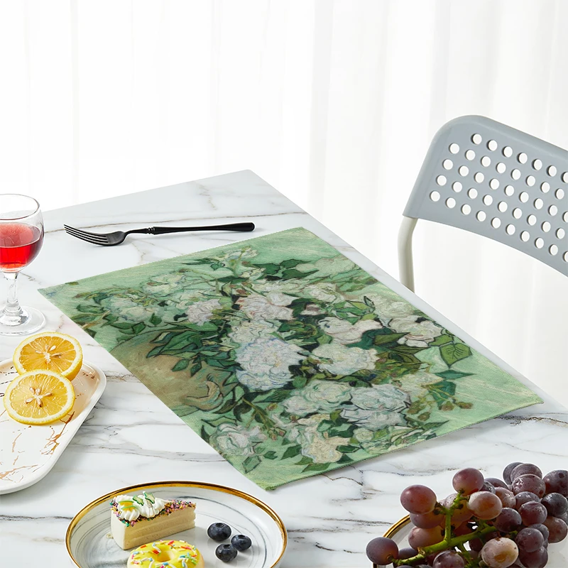 Van Gogh taplak meja lukisan m - Linen Table Runner ulasan dan harga