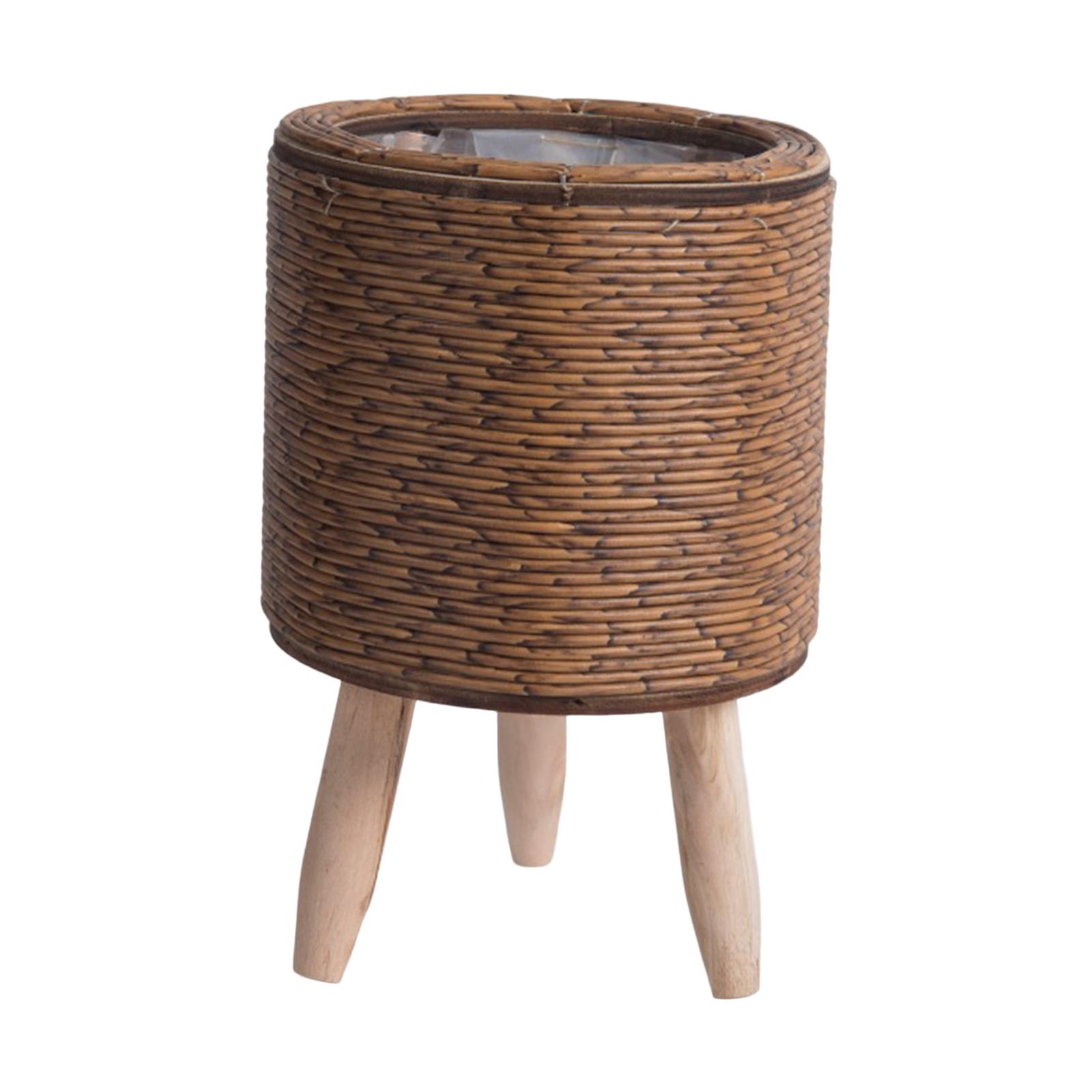2x Keranjang Anyaman Berkaki u - Rattan Plant Basket ulasan dan harga