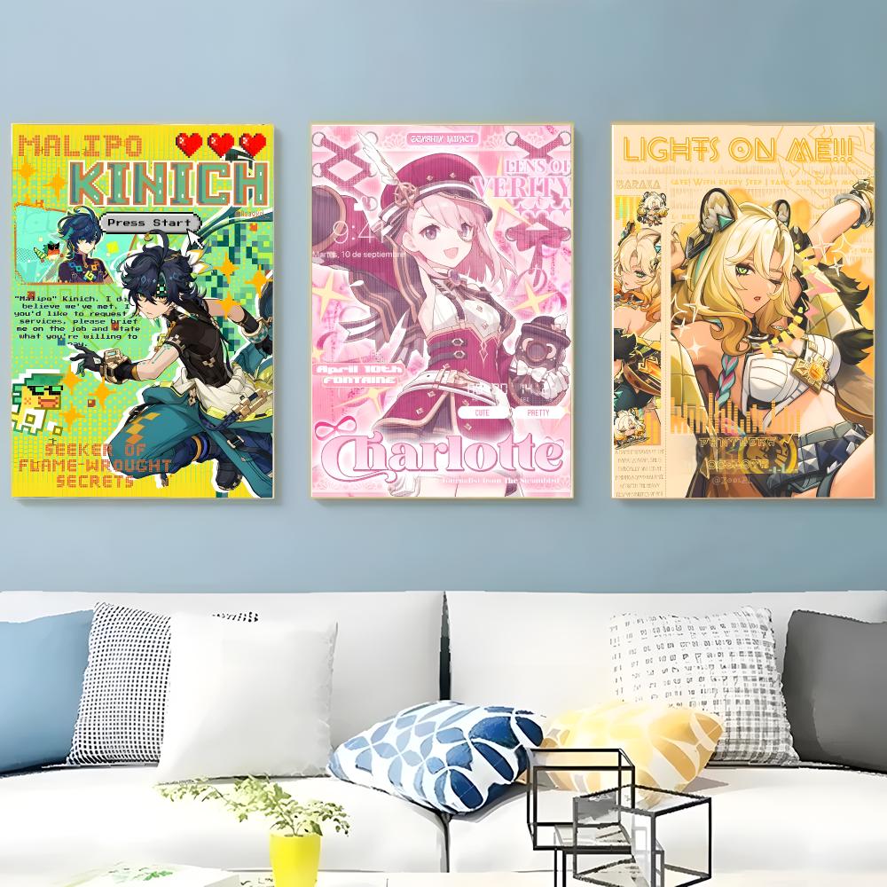Poster bergaya majalah Genshin - Home Decor Magazine ulasan dan harga