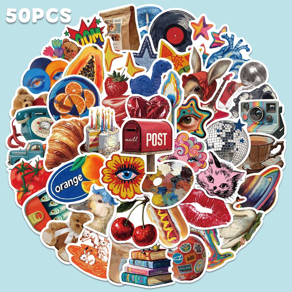 50pcs Stiker Vintage Y2K Fashi - Home Decor Magazine ulasan dan harga