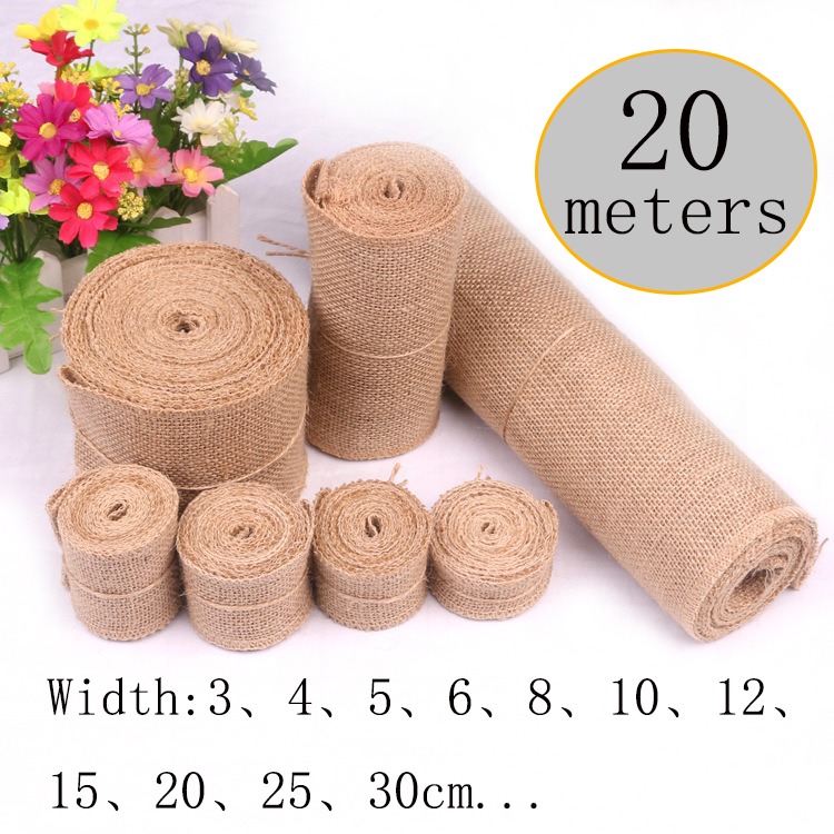 Kain Linen Jute Alami 5-30CM 2 - Linen Table Runner ulasan dan harga