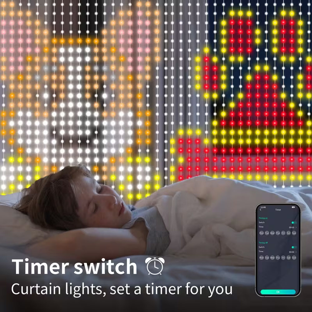 Lampu Tirai LED Pintar dengan  - Home Decor Free App ulasan dan harga