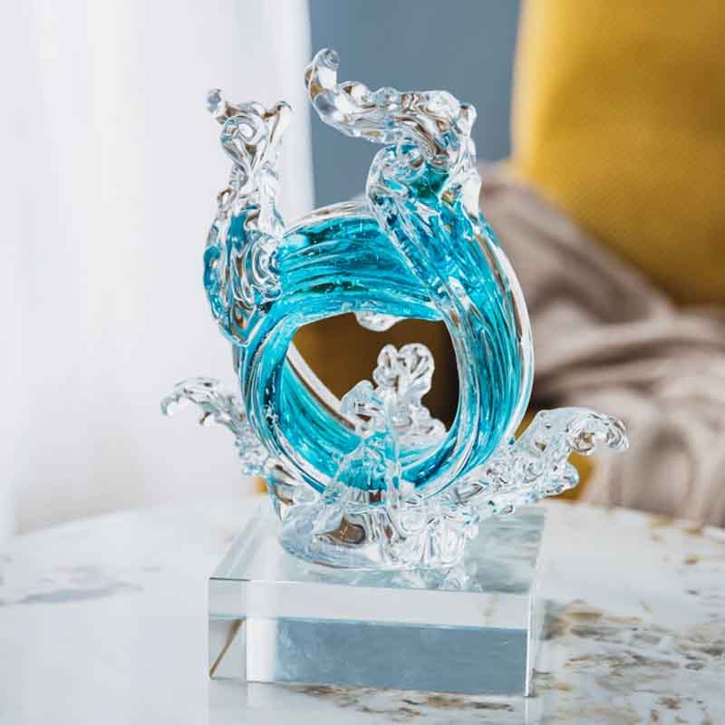 Patung abstrak kerajinan kaca  - Home Decor Y2K ulasan dan harga