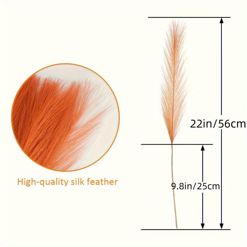 10pcs Rumput Pampas Oranye Cer - Pampas Grass Decor ulasan dan harga