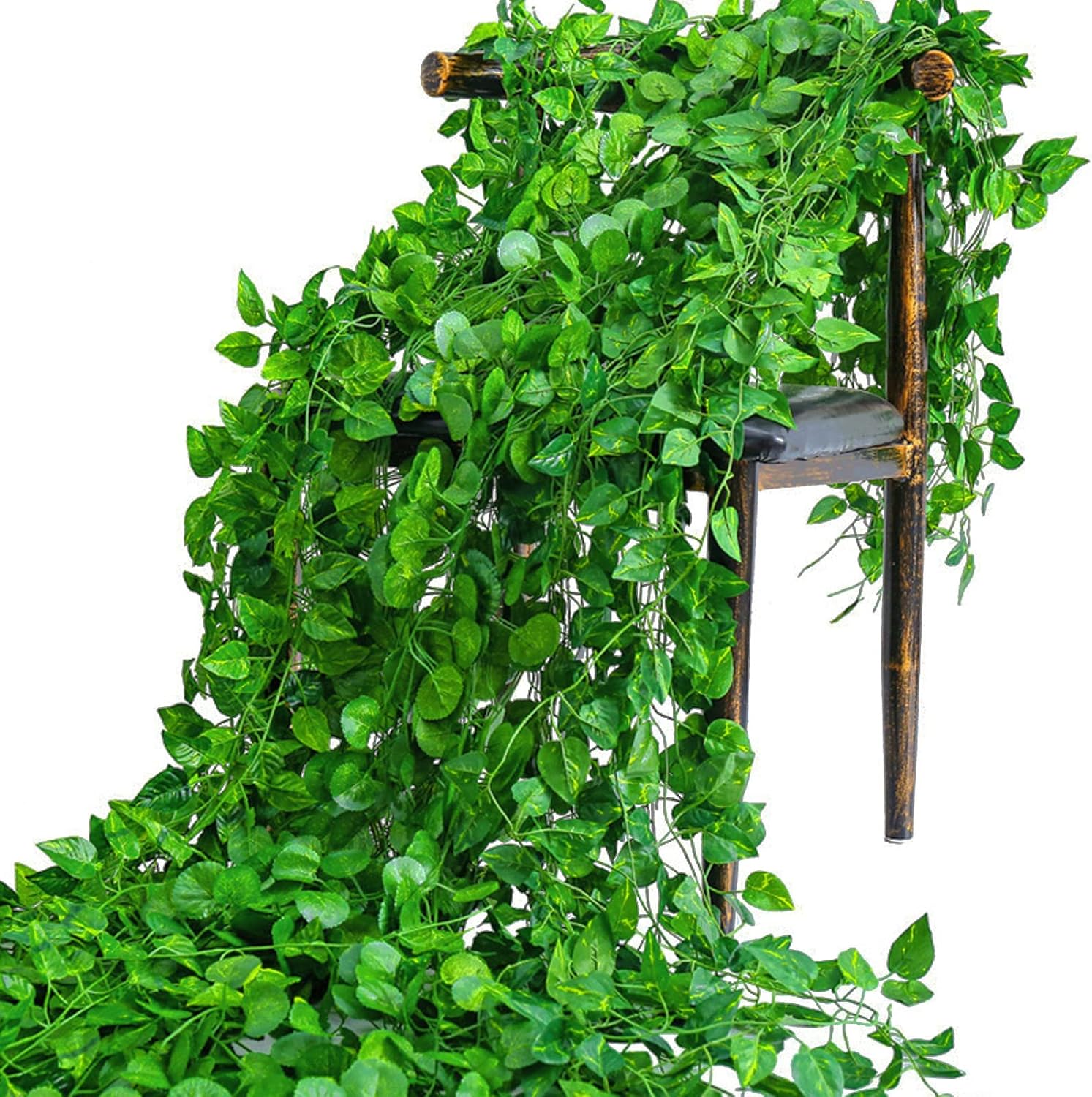 Hijau Buatan Daun Ivy Rotan Da - Rattan Plant Basket ulasan dan harga